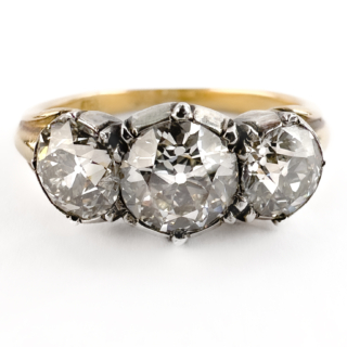 Antique-3-Stone-Trilogy-Diamond-Ring-2.65ct-Front-View1