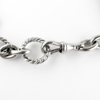 Edwardian Silver Fancy Link Chain clips