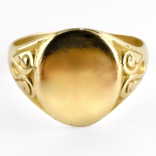 1908-Scroll-Shoulders-Gold-Signet-Ring-Front-View2