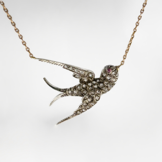 Victorian-Diamond-Swallow-Necklace-Front-View1