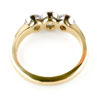 Millennium 1.27ct 3 Stone Diamond Ring back view 18ct