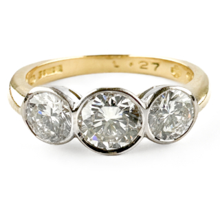 Millennium 1.27ct 3 Stone Diamond Ring 18ct front view