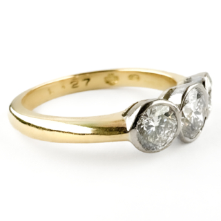 Millennium 1.27ct 3 Stone Diamond Ring 18ct side view
