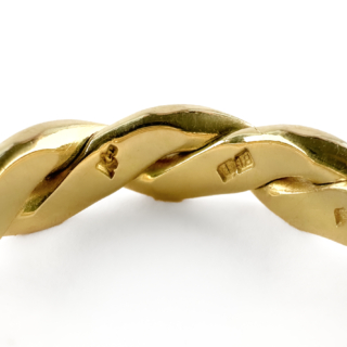 1970 Kutchinsky Twisted Gold Band 18ct gold hallmarks