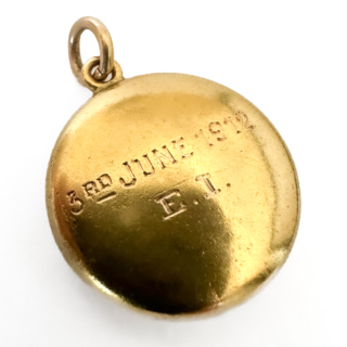 Victorian Memorial Triple Locket Pendant 15ct gold front view