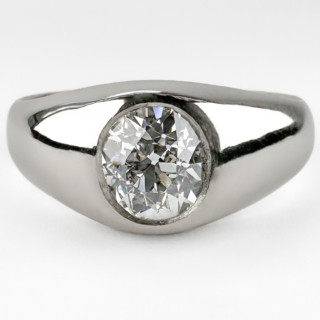 Incredible Platinum Single Stone Gypsy Ring 1.36ct. This amazing antique Edwardian platinum gypsy ring features a stunning 1.36ct weighed old cut Victorian/Edwardian diamond. The very bright stunning diamond is G-H in colour and VS1 in clarity. The ring weighs 13.1 grams and can be resized. Please contact us if you would like to know more about this wonderful gypsy ring or visit us at Saddingtons Jewellery, Mayfair.
