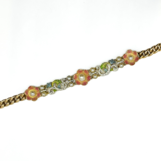 08-10-25-Antique-Flower-Pearl-Enamel-Bracelet-Front-Flat1