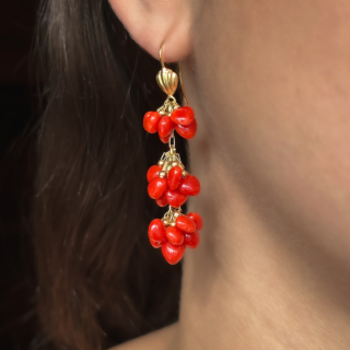 Vintage-Coral-Heart-Cluster-Drop-Earrings-Body2