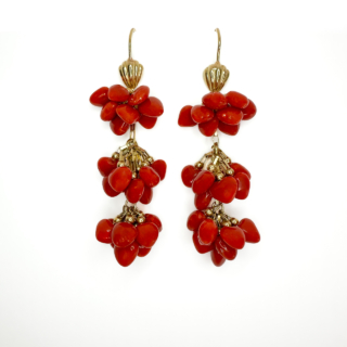 Vintage-Coral-Heart-Cluster-Drop-Earrings-Front2