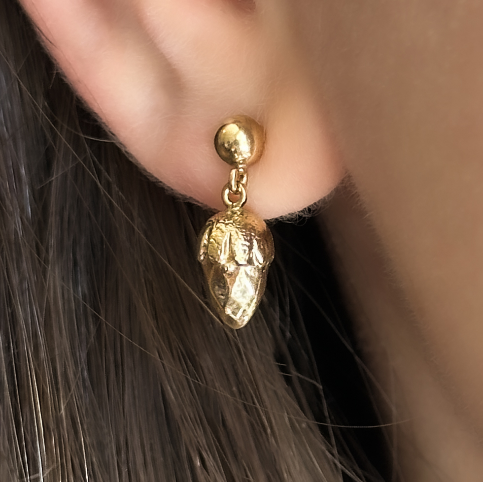 Antique Gold Acorn Earrings