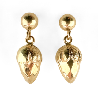 Antique-Gold-Acorn-Earrings-Front-View1