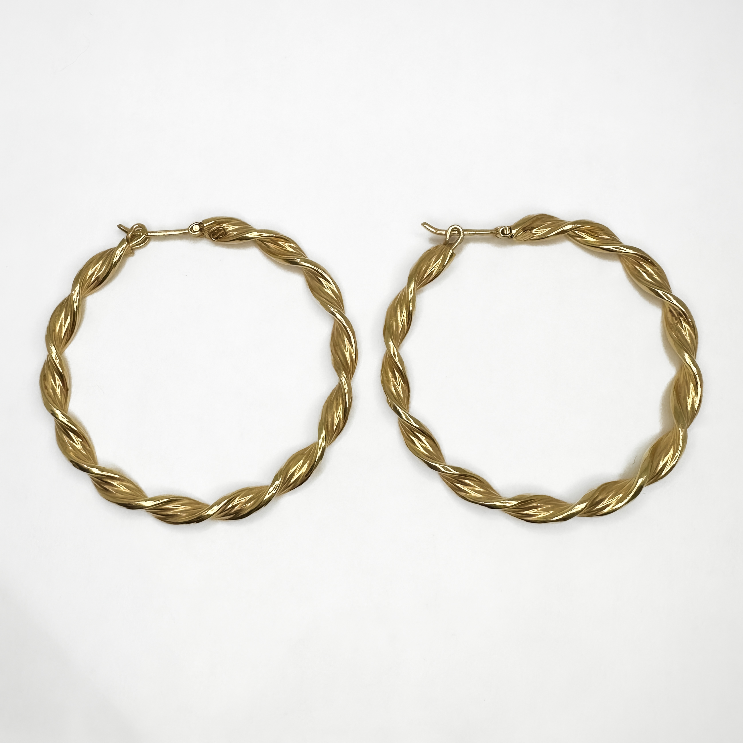 Gold Twist Hoop Earrings