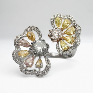 Yellow-Pink-White-Diamond-Flower-Ring-Front-View2