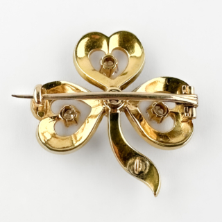 Edwardian-Pearl-Diamond-Clover-Brooch-Back-View1
