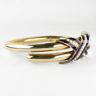 Victorian-Gold-Enamel-Pearl-Bangle-Side-View1