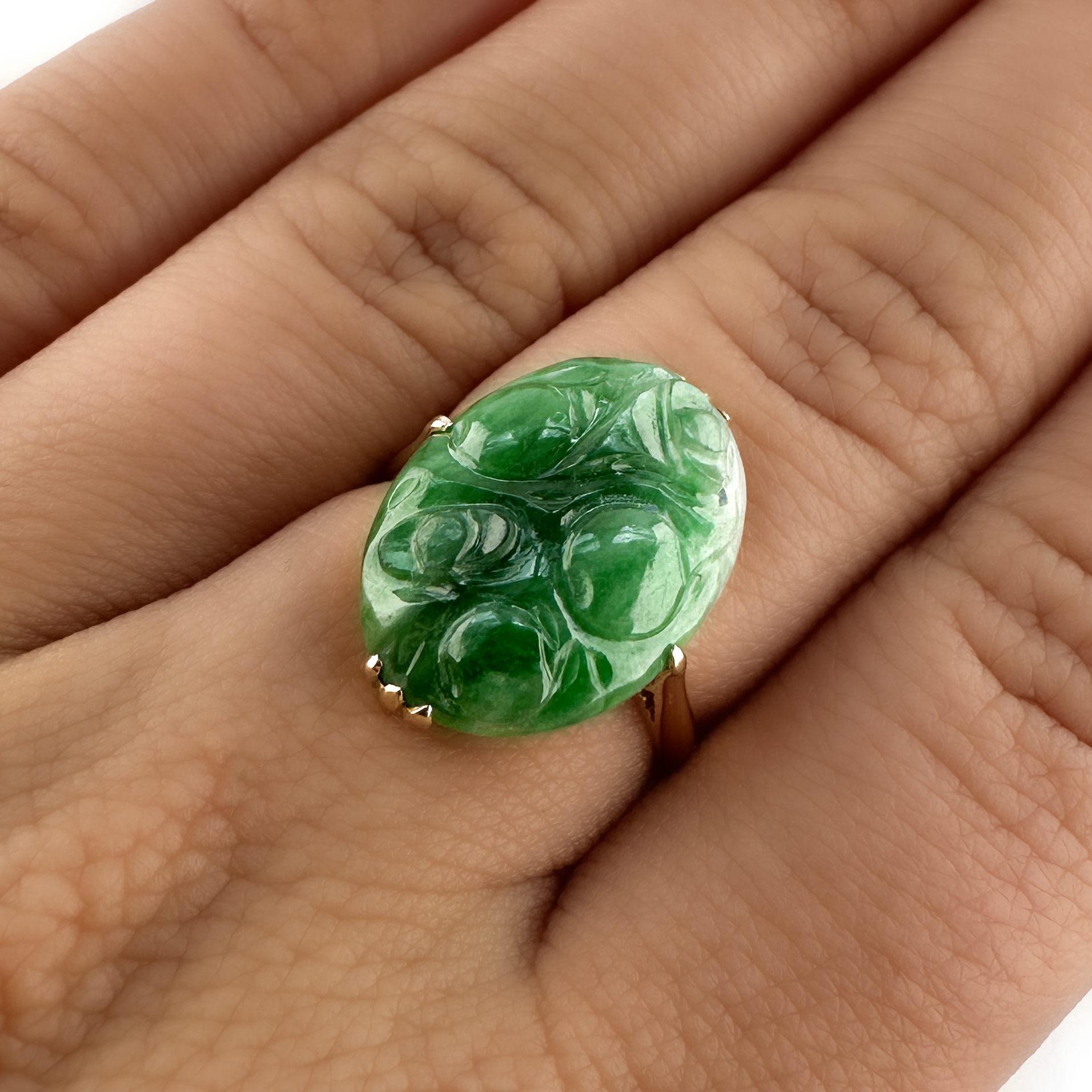 Vintage Carved Jade Ring