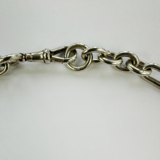 12-10-23-Antique-Silver-Trombone-Link-Albert-Neckchain-Front-View2