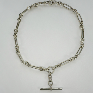 12-10-23-Antique-Silver-Trombone-Link-Albert-Neckchain-Front-View3