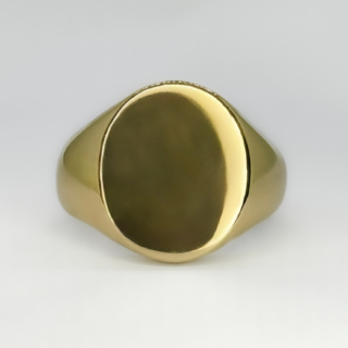 Gold Oval Signet Ring 9.3g