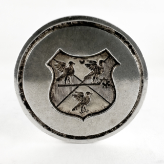 Guilloché-Enamel-Desk-Seal-With-Heraldic-Crest-Intaglio-Bottom-View1