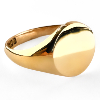 1913 Oxford Gold Signet Ring 15ct gold side view