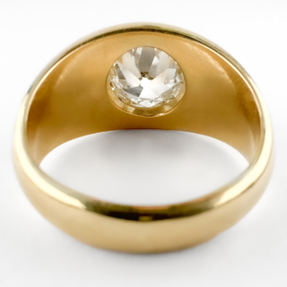2.16ct Diamond Single Stone Gypsy Ring 18ct gold back view