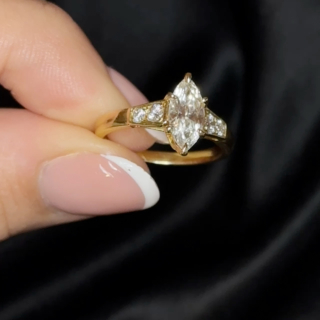 1.16ct Navette Diamond Solitaire Ring copy