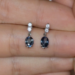 Sapphire & Diamond Drop Earrings