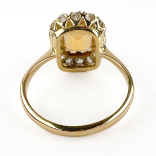Antique-Imperial-Topaz-Diamond-Cluster-Ring-BAck-View