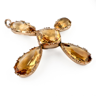 Victorian Citrine Cross Pendant side view