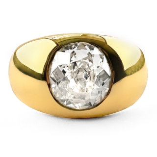 2.16ct Diamond Single Stone Gypsy Ring 18ct gold front view