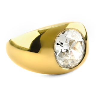 2.16ct Diamond Single Stone Gypsy Ring 18ct gold side view