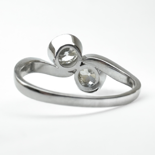 Antique-2-Stone-Crossover-Diamond-Ring-Back-View2