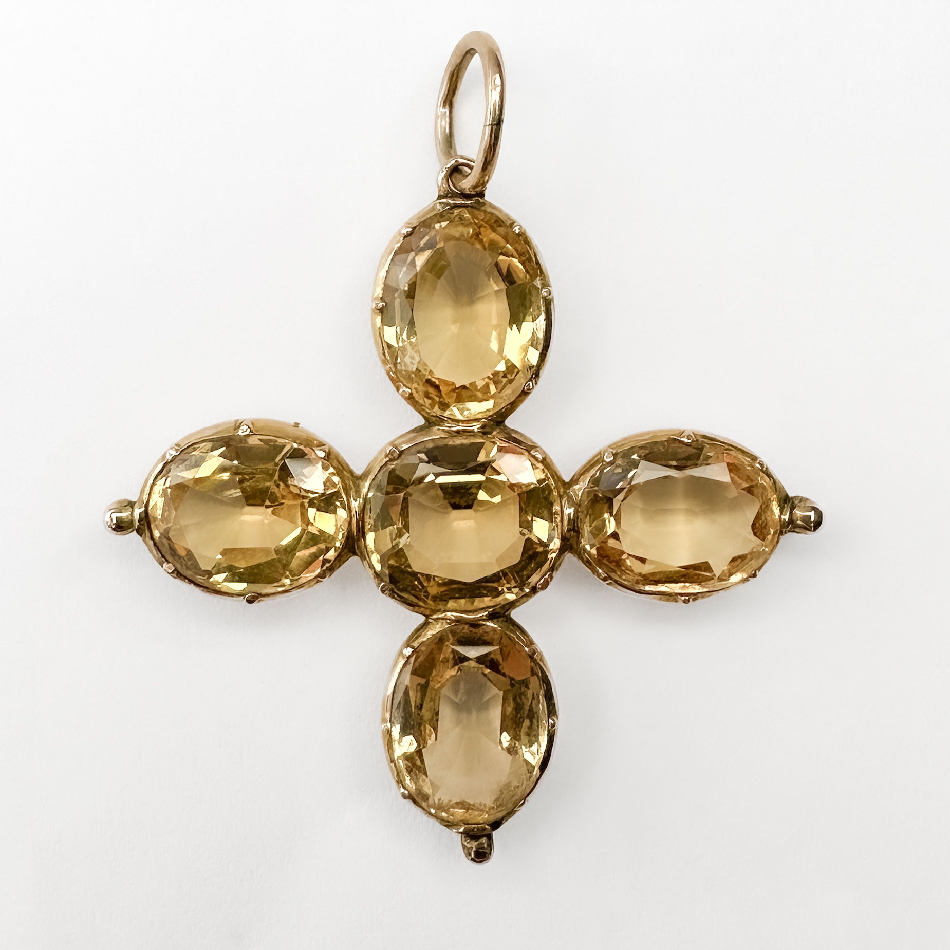 Antique Topaz Cross Pendant