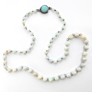 Edwardian Opal Beaded Necklace 17.5 inches whole necklace