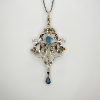 Art-Nouveau-Aquamarine-Pendant-Back-View1