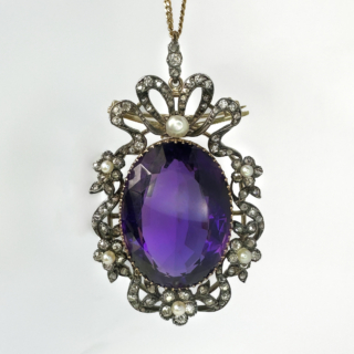 Victorian-Amethyst-Pearl-Diamond-Pendant-Front-View1