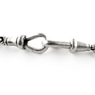 Edwardian Silver Trombone Link Albert dog clips
