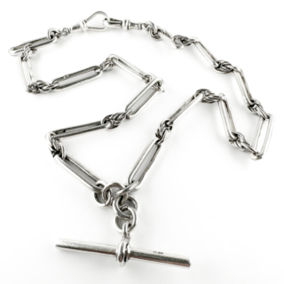 Edwardian Silver Trombone Link Albert front view