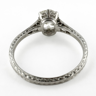 Edwardian-Single-Stone-Diamond-Platinum-Ring-Back-View1