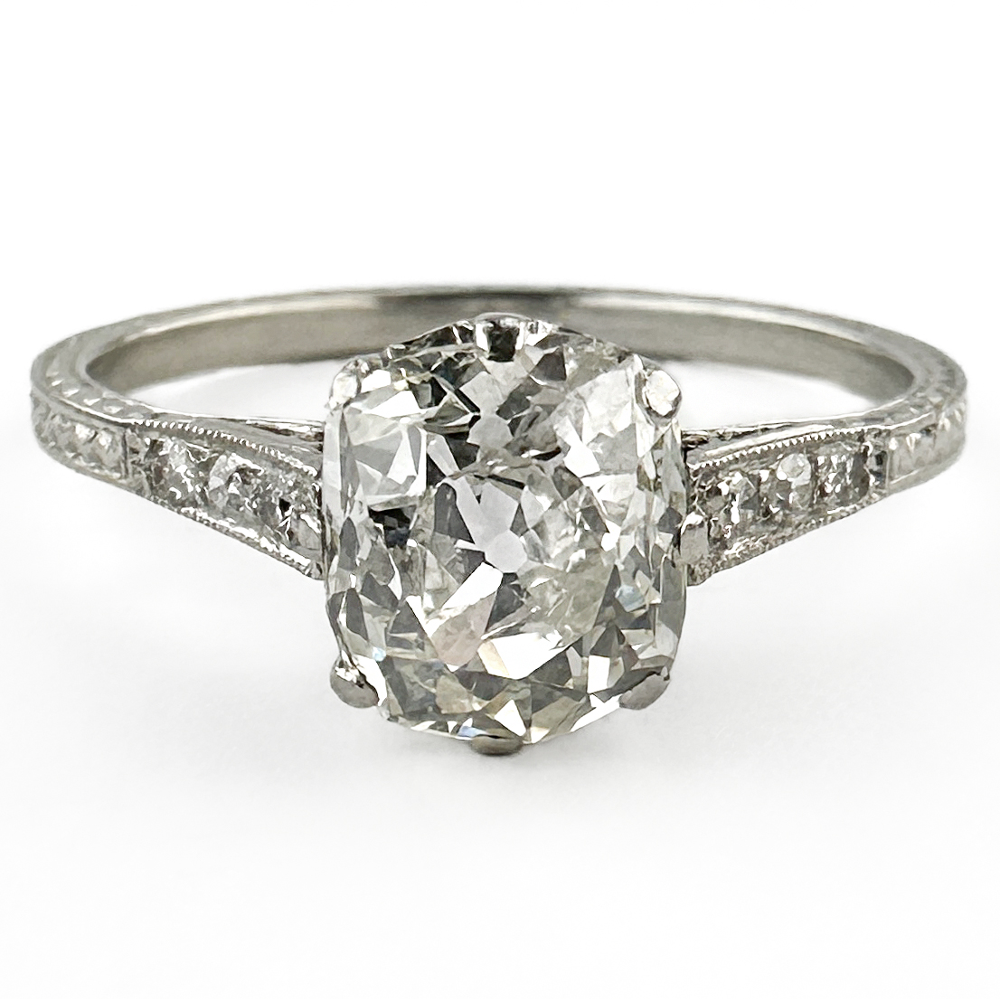 Edwardian Single Stone Diamond Platinum Ring