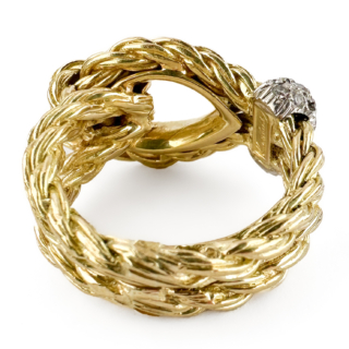 Kutchinsky Diamond Rope Knot Ring 18ct gold back view