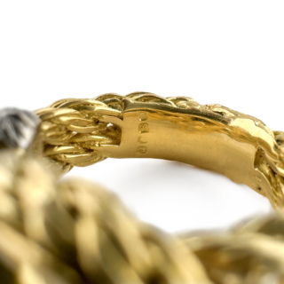 hallmarks on Kutchinsky Diamond Rope Knot Ring 18ct gold