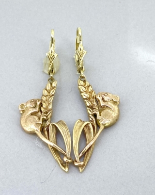 Vintage Harvest Mouse Earrings