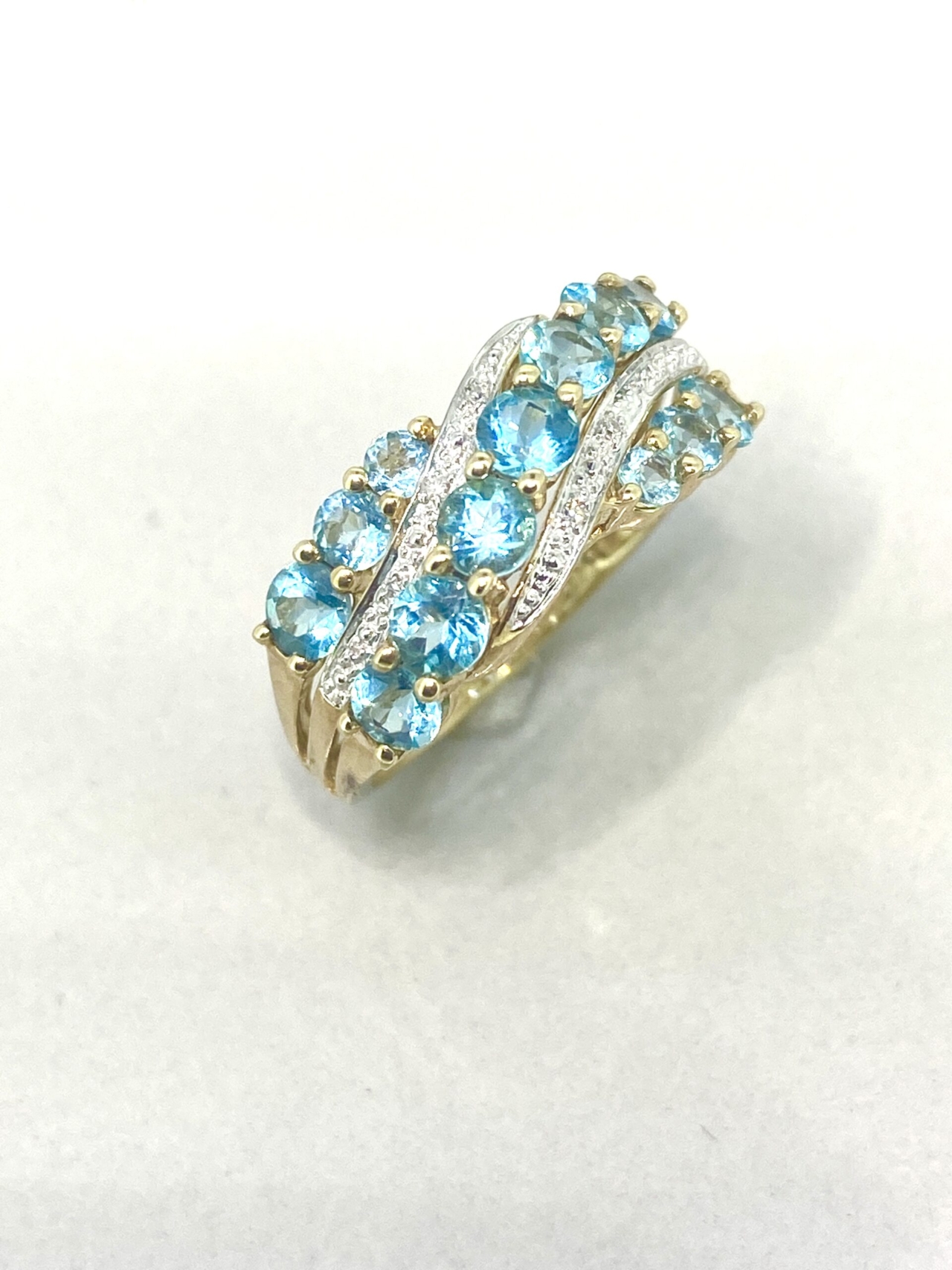 Blue Topaz Twist Ring