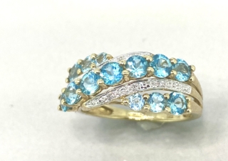 Blue Topaz Twist Ring