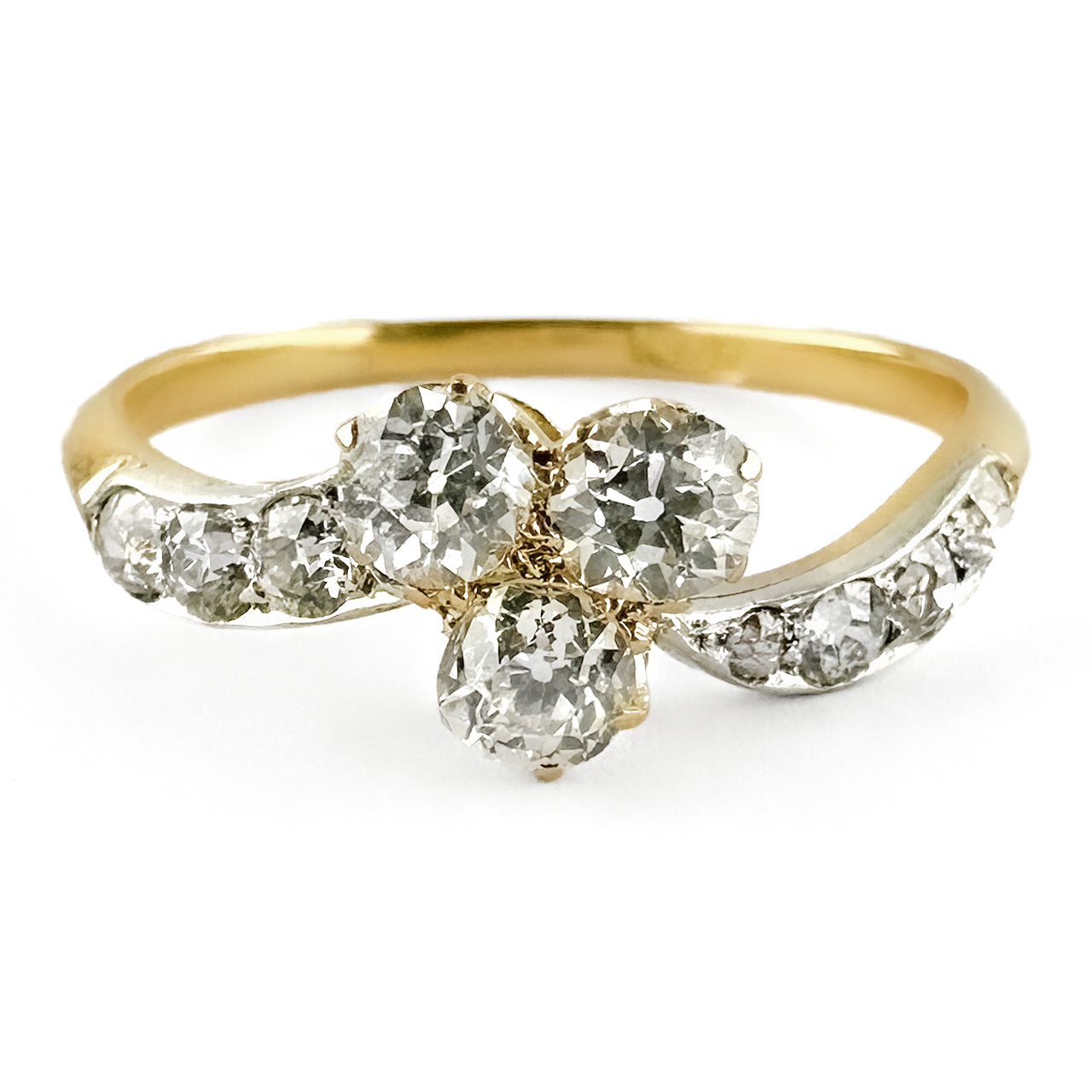 Victorian Diamond Trefoil Ring