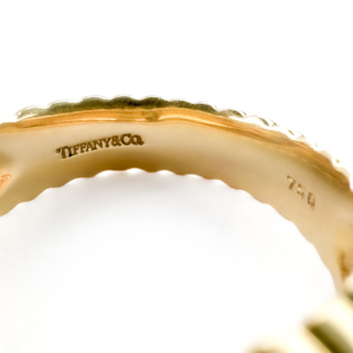 Vintage Tiffany Citrine Heart Ring 18ct gold hallmark view