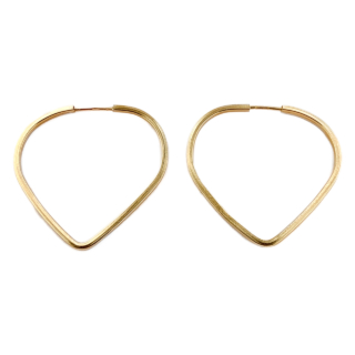 Rounded Triangular Hoop Earrings 18ct front view