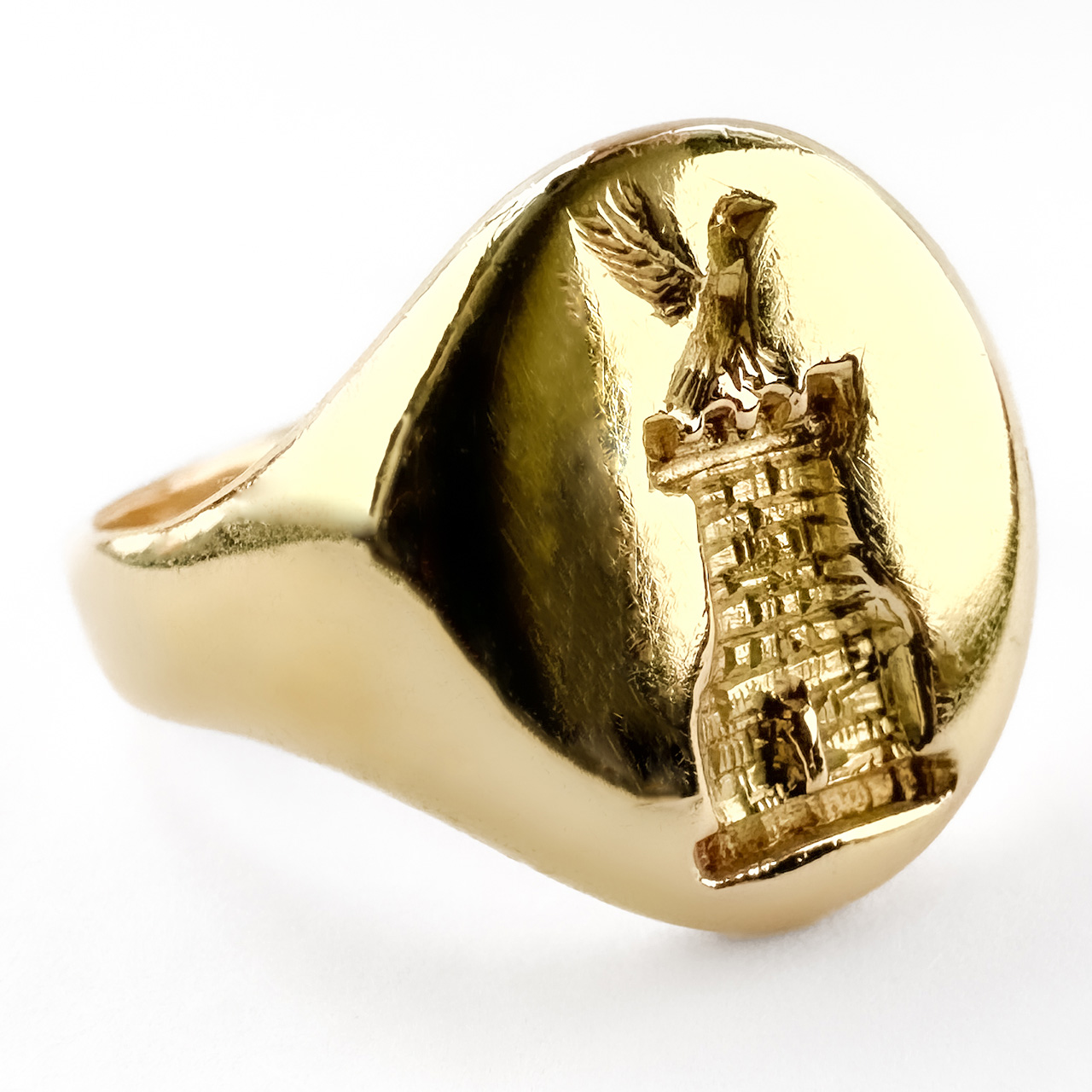 Bird & Tower Intaglio Signet Ring 18ct gold